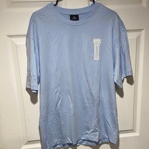 H&M Sky Blue Column Graphic Tee
